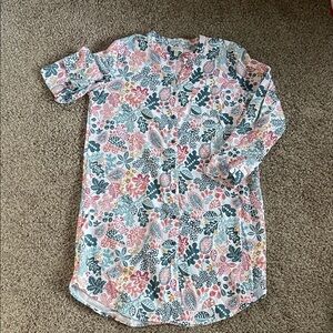 Garnet Hill | Organic-Pima-Cotton Flannel Sleepshirt | Size Medium